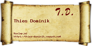 Thies Dominik névjegykártya